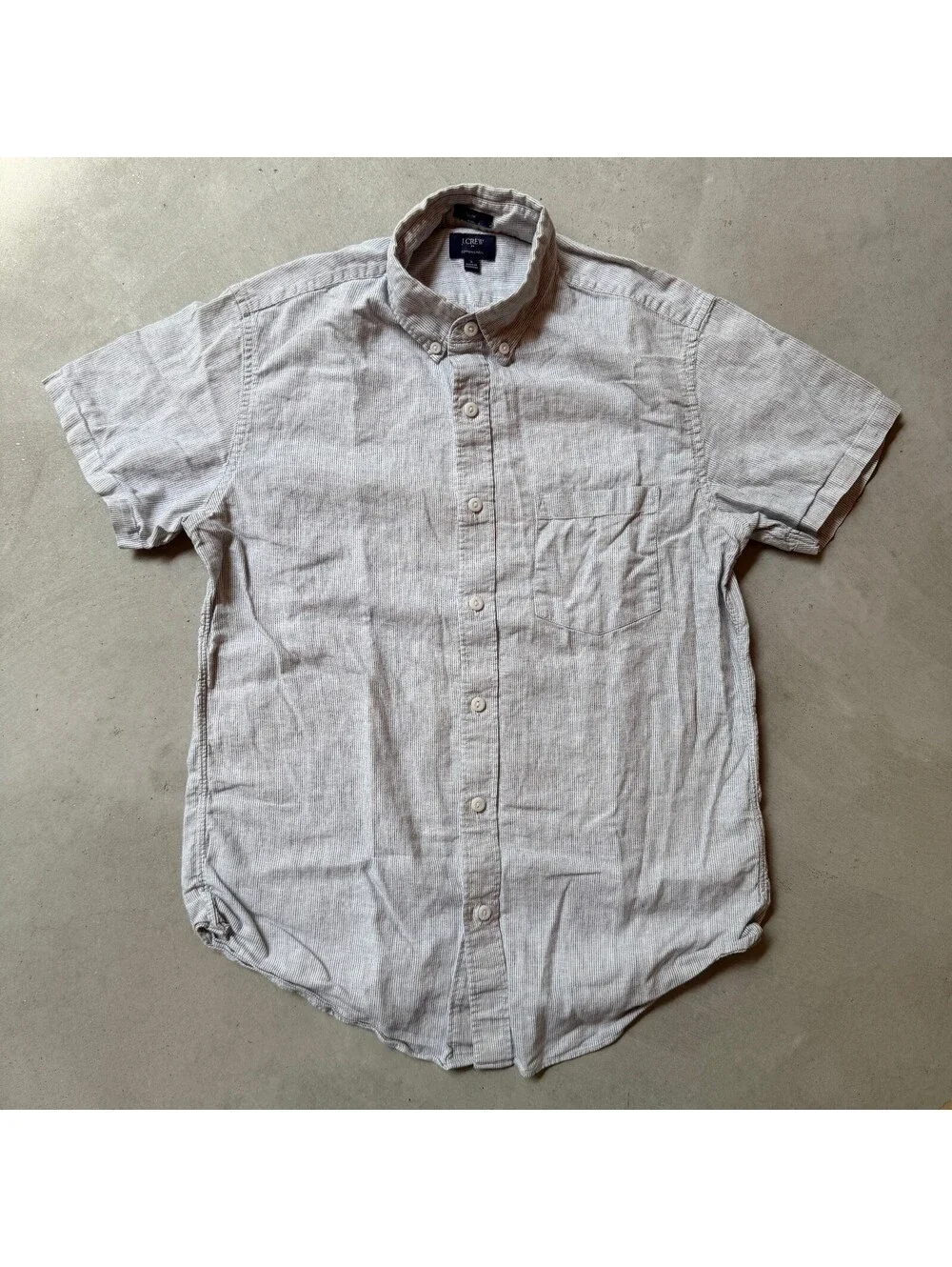 J.Crew Cotton/Linen Short Sleeve Button-Down Shirt Size S Slim Fit